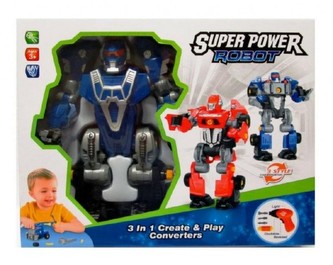 Transformer/Auto Robot šroubovací plast 23cm na baterie v krabici 35x27x9cm