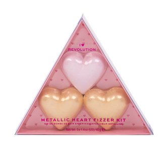 Makeup Revolution London I Heart Revolution koupelová bomba ve tvaru srdce 1 x 40 g + koupelová bomba ve tvaru srdce 2 x 40 g Shea Butter