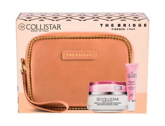 Collistar Idro-Attiva denní pleťová péče 50 ml + péče o oční okolí Eye Hydro-Gel 8,5 ml + kosmetická taštička The Bridge Collistar Idro-Attiva denní pleťová péče 50 ml + péče o oční okolí Eye Hydro-Gel 8,5 ml + kosmetická taštička The Bridge