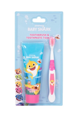 Pinkfong Baby Shark zubní kartáček 1 ks + zubní pasta 75 ml