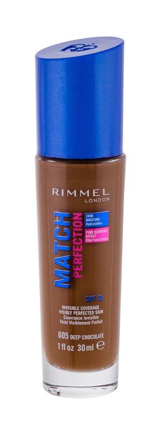 Rimmel London Match Perfection Makeup 30 ml 605 Deep Chocolate SPF15 pro ženy Rimmel London Match Perfection Makeup 30 ml 605 Deep Chocolate SPF15 pro ženy