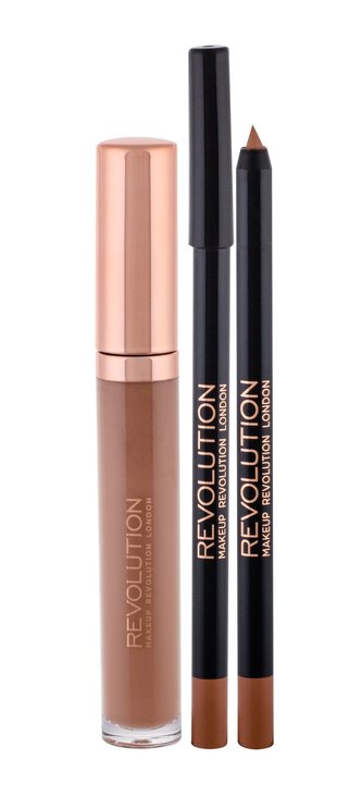 Makeup Revolution London Retro Luxe lesk na rty 5,5 ml + konturovací tužka na rty 1 g