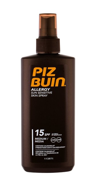 PIZ BUIN Allergy Opalovací přípravek na tělo Sun Sensitive Skin Spray 200 ml SPF15 pro ženy