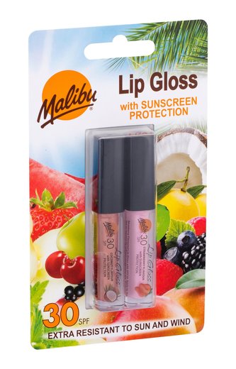 Malibu Lip Gloss lesk na rty 1,5 ml Coconut + lesk na rty 1,5 ml Strawberry