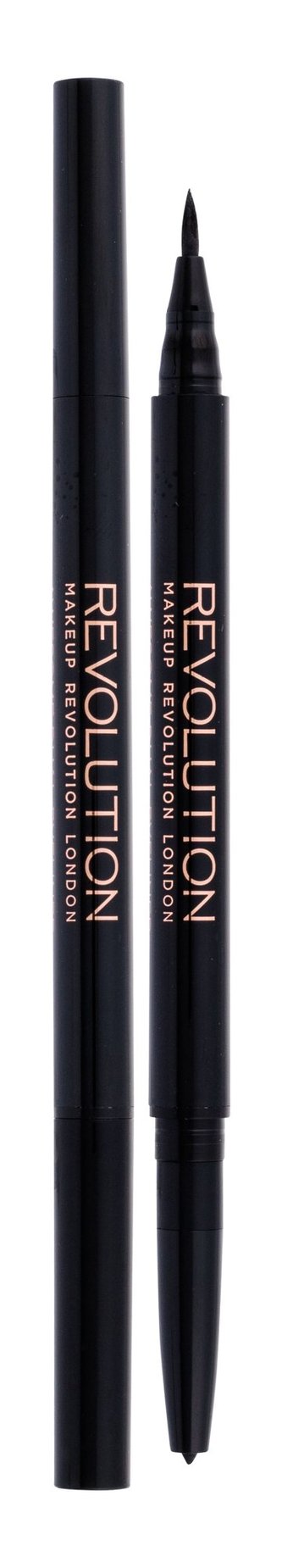 Makeup Revolution London Awesome Dual Eyeliner Oční linka Felt & Kohl 0,18 g Black pro ženy
