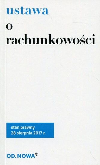 USTAWA O RACHUNKOWOŚCI 08 2017