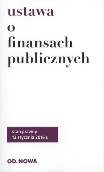 USTAWA O FINANSACH PUBLICZNYCH 01.2016