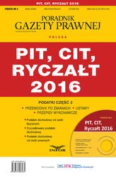 PIT,CIT, ryczałt 2016