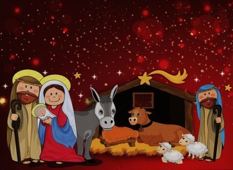 Szopka bożonarodzeniowa z naklejkami