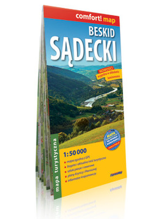Mapa turystyczna. Beskid Sądecki. 1:50 000. Mapa laminowana
