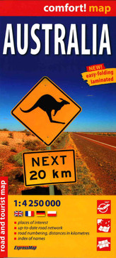 Mapa turystyczna. Australia 1:4250 000. laminat