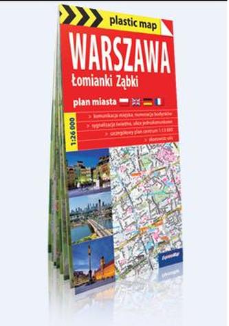 Plan miasta.  Warszawa Łomianki Ząbki  1:26 000 mapa foliowana Plan miasta.  Warszawa Łomianki Ząbki  1:26 000 mapa foliowana