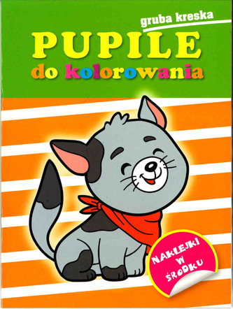 Pupile do kolorowania z naklejkami. Gruba kreska