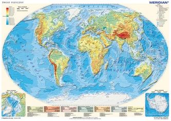 Mapa - świat fizyczny. Mapa ścienna