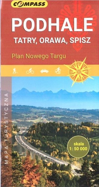 Mapa turystyczna - Podhale, Tatry, Orawa..1:50 000