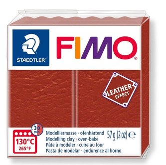 FIMO® "Leather Effect", rezavá 57g