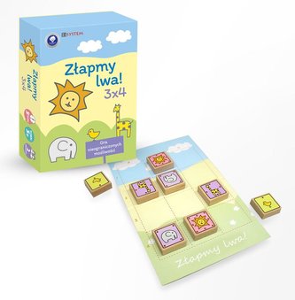 Gra - Złapmy lwa! 3x4 Gra planszowa.