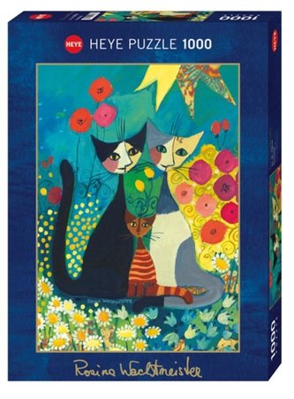 Puzzle 1000 Szczęśliwa rodzinka pośród kwiatów