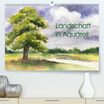 Landschaft in Aquarell (Premium, hochwertiger DIN A2 Wandkalender 2021, Kunstdruck in Hochglanz)