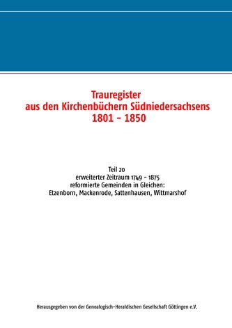 Trauregister aus den Kirchenbüchern Südniedersachsens 1801 - 1850