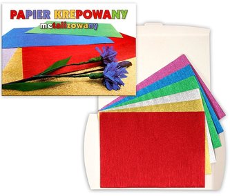 Papier metalizowany krepowany 6 kolorów C4