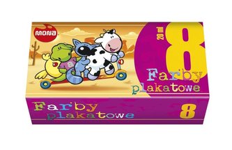 Farby plakatowe 8 kolorów 20ml eko MONA Farby plakatowe 8 kolorów 20ml eko MONA