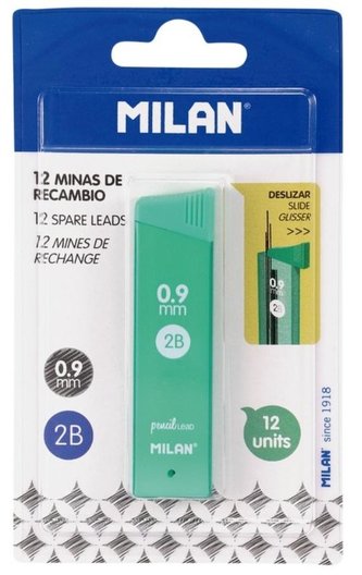 Grafity do ołówka 0,9mm 2B 120szt MILAN