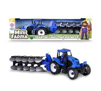 Mini Farma Traktor z maszyną rolniczą niebieski