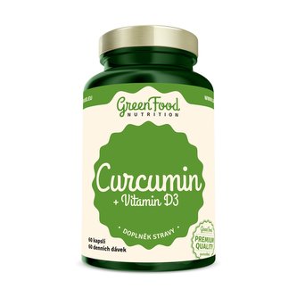 GreenFood nutrition - Curcumin + vitamin D3 60 vegan kapslí