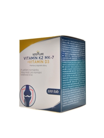 VitoLife - Vitamín K2 MK-7 200mcg + vit D3 800IU 100 kap