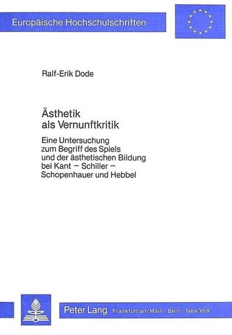 Ästhetik als Vernunftkritik