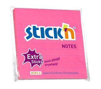 Notes samoprz. extra sticky różowy neon linia
