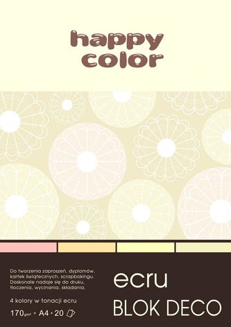 Blok A4/20K Deco Ecru 170g HAPPY COLOR
