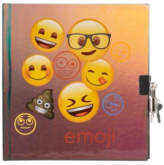 Pamiętnik metalizowany z kłódką Emoji 12