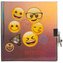 Pamiętnik metalizowany z kłódką Emoji 12
