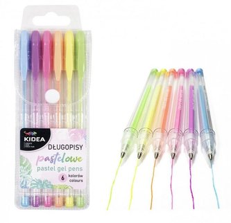 Długopisy pastelowe 6 kolorów DERFORM