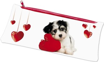 Piórnik PP z nadrukiem na suwak Pies serduszka