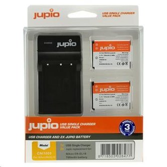 Set Jupio 2ks baterií EN-EL19 a nabíječky pro Nikon