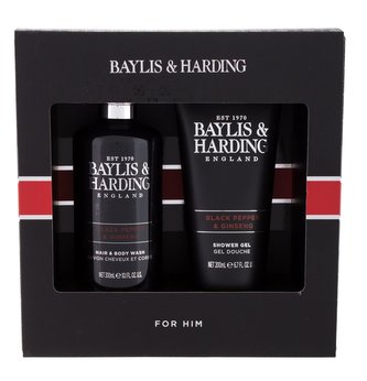 Baylis & Harding For Him sprchový gel na tělo i vlasy Black Pepper & Ginseng 300 ml + sprchový gel Black Pepper & Ginseng 200 ml