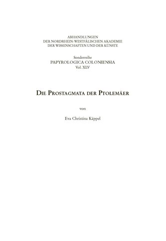 Die Prostagmata der Ptolemäer
