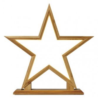 LED dekorace – hvězda dřevěná, vnitřní, teplá bílá