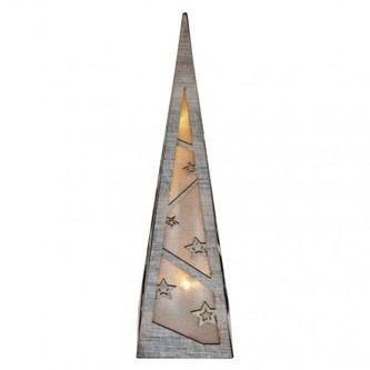 LED pyramida, 36cm, 2× AA, teplá bílá, časovač