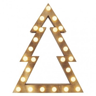 LED vánoční stromek, 37cm, 2× AA, vnitřní, teplá bílá, čas.