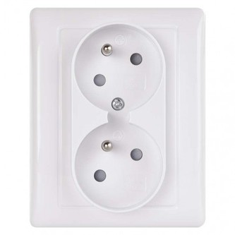 Zásuvka dvojnásobná, bílá Zásuvka dvojnásobná, bílá