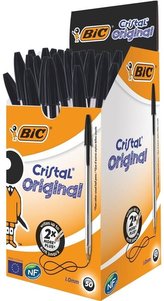Kuličkové pero "Cristal Original", černá, 0,32 mm, s víčkem, BIC 8373639