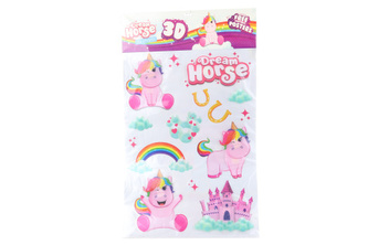 Samolepky na zeď jednorožec XXL 3D v sáčku 38x63cm