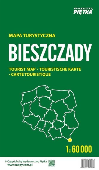 Bieszczady. Mapa turystyczna 1:60 000 składana
