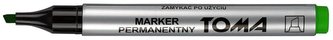Marker permanentny ścięty zielony (10szt) TOMA
