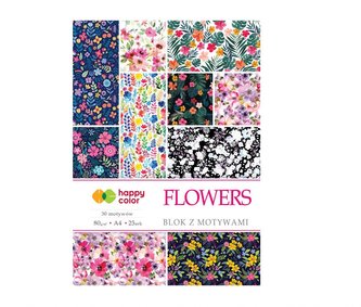 Blok z motywami Flowers A4/15K 80g HAPPY COLOR 1 ks