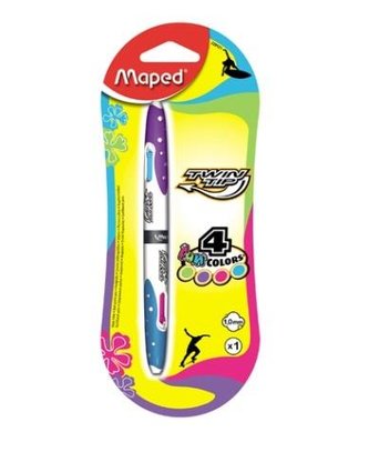 Oboustranné kuličkové pero Twin Tip, 4 fantastické barvy MAPED